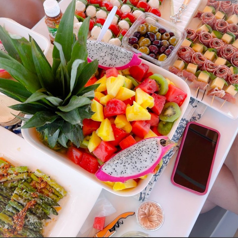 a table topped with different types of food