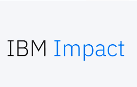 Text 'IBM Impact' with 'IBM' in black and 'Impact' in blue on a light background.