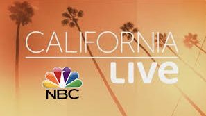 California Live text with NBC logo and palm trees on an orange background.
